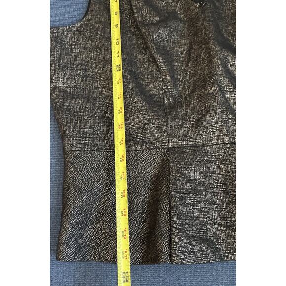 NWT Tahari Blouse XL Peplum Top Metalic Black Gold Holiday Party Date Wedding - Picture 15 of 15